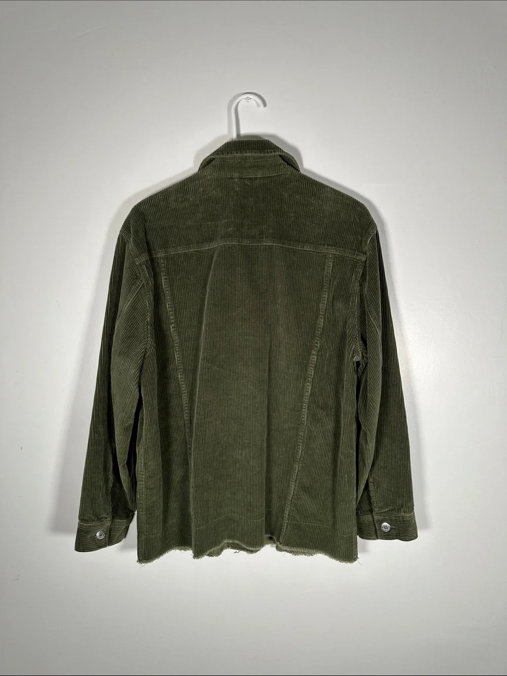 Wilfred Free Corduroy Jacket XS Oversized Olive Green Button Front